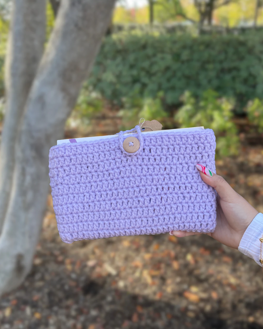 Crochet Button Book Case