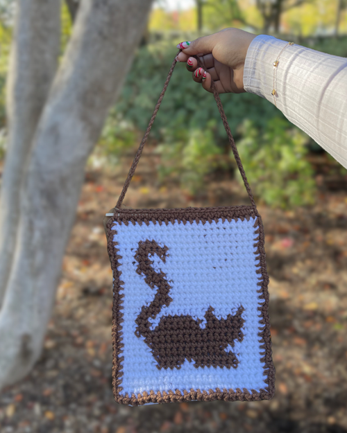 Crochet Brown Cat Tapestry