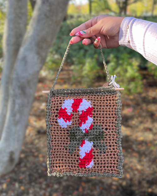 Crochet Candy Cane Tapestry