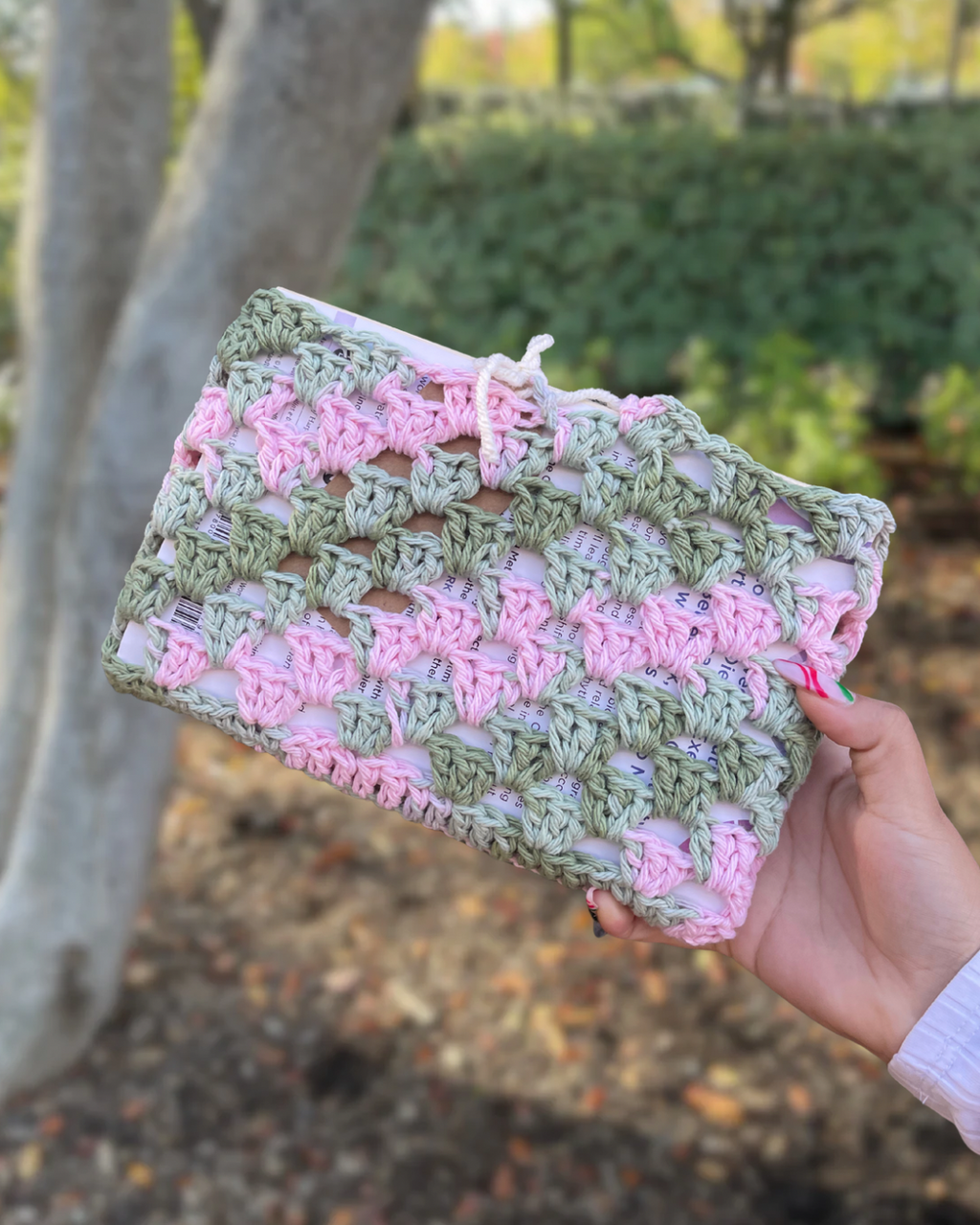 Crochet Button Book Case