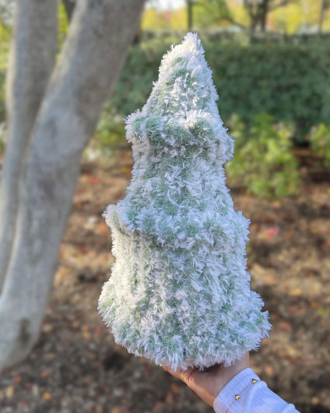 Finger Knit Christmas Trees - Large
